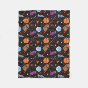 Eric Carle   Raupe Black Halloween Pattern Fleecedecke