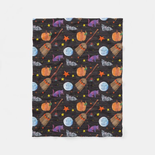 Eric Carle | Raupe Black Halloween Pattern Fleecedecke (Vorderseite)