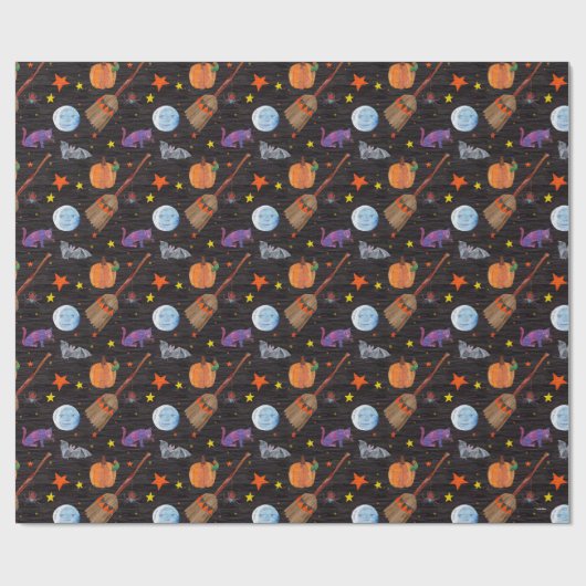 Eric Carle | Raupe Black Halloween Pattern Geschenkpapier (Flach)