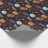 Eric Carle | Raupe Black Halloween Pattern Geschenkpapier (Ecke)
