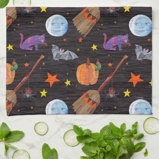 Eric Carle | Raupe Black Halloween Pattern Geschirrtuch (Gefaltet)