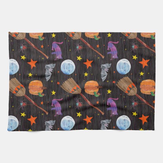 Eric Carle | Raupe Black Halloween Pattern Geschirrtuch (Horizontal)