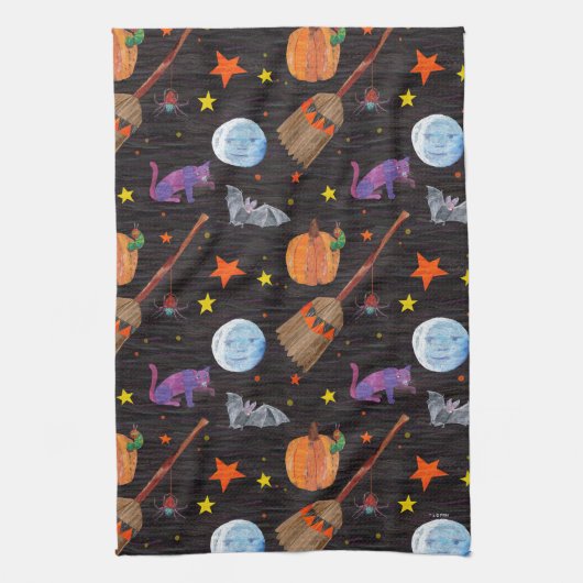 Eric Carle | Raupe Black Halloween Pattern Geschirrtuch (Vertikal)