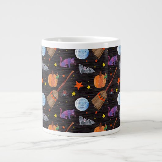 Eric Carle | Raupe Black Halloween Pattern Jumbo-Tasse (Vorderseite)