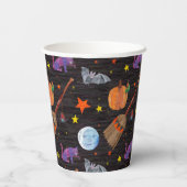 Eric Carle | Raupe Black Halloween Pattern Pappbecher (Rückseite)