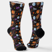 Eric Carle | Raupe Black Halloween Pattern Socken (Gewinkelt)