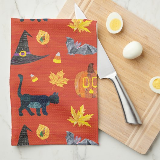 Eric Carle | Raupe Halloween-Muster Geschirrtuch (Viertel Falte)