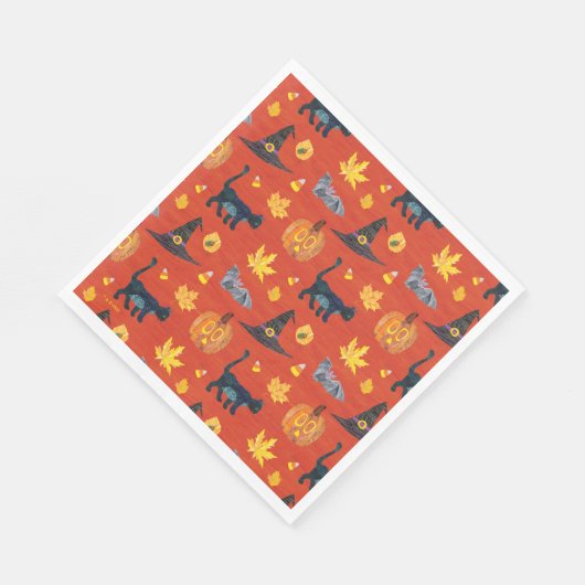 Eric Carle | Raupe Halloween-Muster Serviette (Ecke)