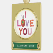 Eric Carle | Raupe I Liebe Sie Banner-Ornament Gold (Links)