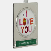 Eric Carle | Raupe I Liebe Sie Banner-Ornament Silber (Rechts)