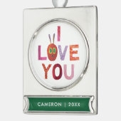 Eric Carle | Raupe I Liebe Sie Banner-Ornament Silber (Links)