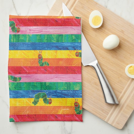 Eric Carle | Raupe-Regenbogen-Muster Geschirrtuch (Viertel Falte)