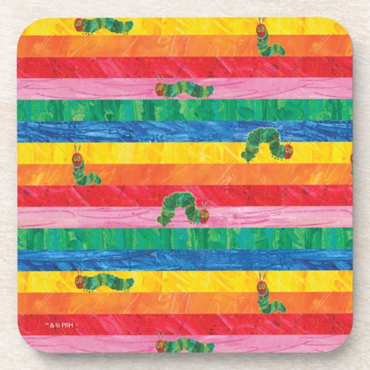 Eric Carle | Raupe-Regenbogen-Muster Getränkeuntersetzer (Vorderseite)