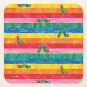 Eric Carle | Raupe-Regenbogen-Muster Rechteckiger Pappuntersetzer (Vorderseite)