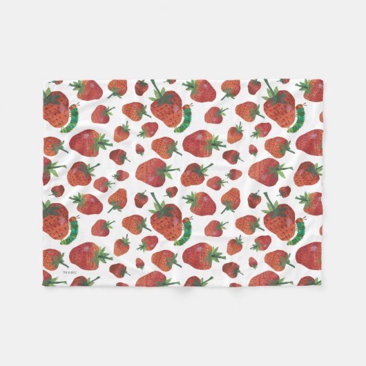 Eric Carle | Raupe- und Erdbeermuster Fleecedecke (Vorderseite (Horizontal))