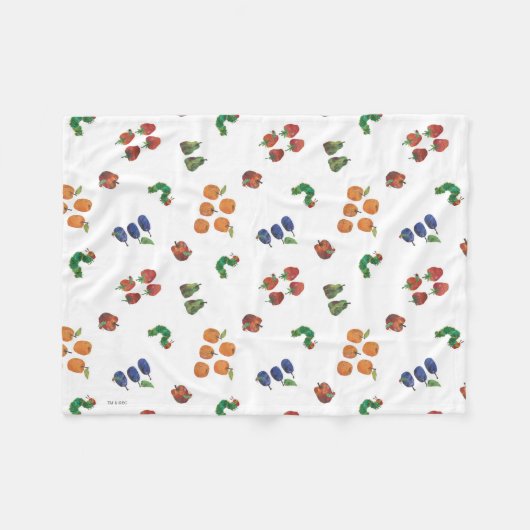 Eric Carle | Raupe- und Fruchtmuster Fleecedecke (Vorderseite (Horizontal))