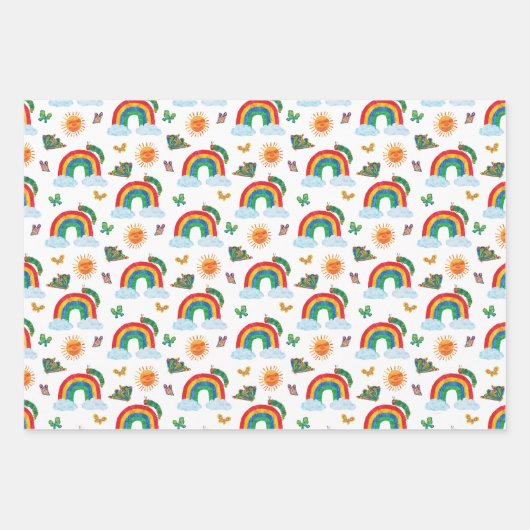Eric Carle | Raupe zum Regenbogen-Schmetterling Geschenkpapier Set (Vorderseite)