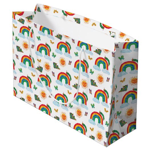 Eric Carle | Raupe zum Regenbogen-Schmetterling Große Geschenktüte (Rückseite Schrägansicht)