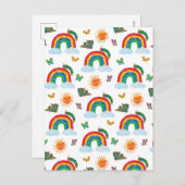Eric Carle | Raupe zum Regenbogen-Schmetterling Postkarte (Vorne/Hinten)