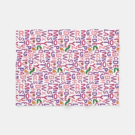 Eric Carle | Rosa und Lila Alphabet Fleecedecke (Vorderseite (Horizontal))