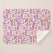 Eric Carle | Rosa und Lila Alphabet Sherpadecke (Vorderseite (Horizontal))