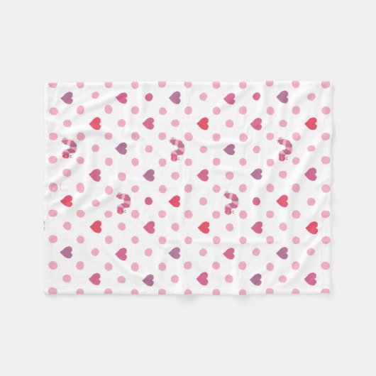 Eric Carle | Valentine Heart Polka Dot Pattern Fleecedecke (Vorderseite (Horizontal))