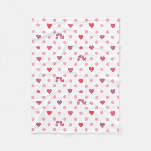 Eric Carle | Valentine Heart Polka Dot Pattern Fleecedecke (Vorderseite)