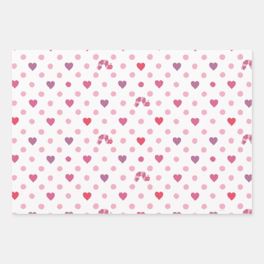 Eric Carle | Valentine Heart Polka Dot Pattern Geschenkpapier Set (Vorderseite 2)
