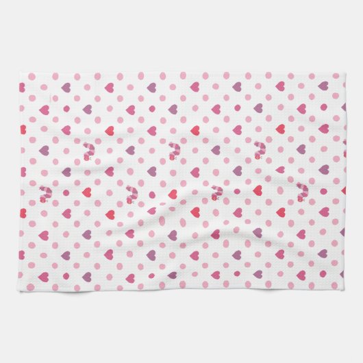 Eric Carle | Valentine Heart Polka Dot Pattern Geschirrtuch (Horizontal)
