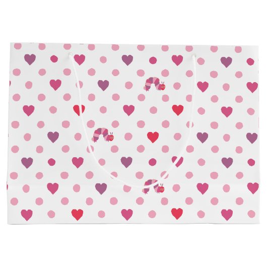 Eric Carle | Valentine Heart Polka Dot Pattern Große Geschenktüte (Rückseite)