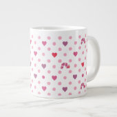 Eric Carle | Valentine Heart Polka Dot Pattern Jumbo-Tasse (Vorderseite Rechts)
