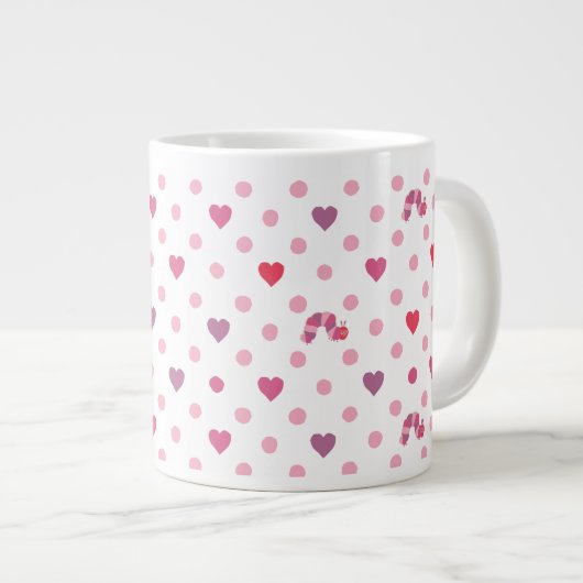 Eric Carle | Valentine Heart Polka Dot Pattern Jumbo-Tasse (Vorderseite Rechts)