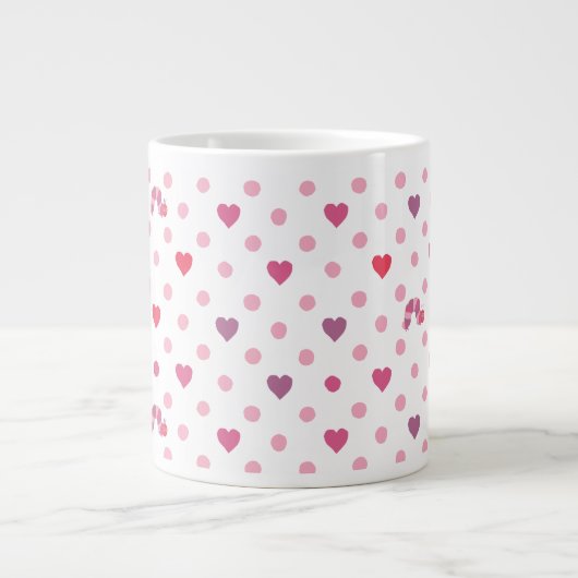 Eric Carle | Valentine Heart Polka Dot Pattern Jumbo-Tasse (Vorderseite)