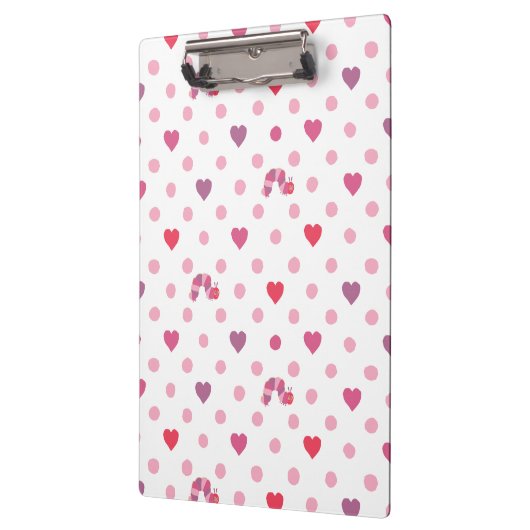 Eric Carle | Valentine Heart Polka Dot Pattern Klemmbrett (Links)