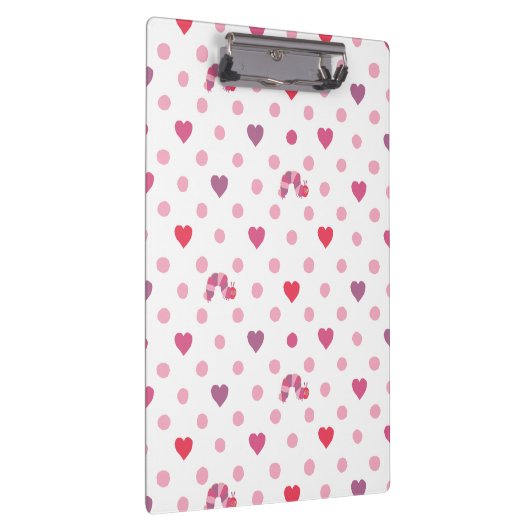 Eric Carle | Valentine Heart Polka Dot Pattern Klemmbrett (Rechts)