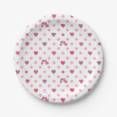 Eric Carle | Valentine Heart Polka Dot Pattern Pappteller (Vorderseite)