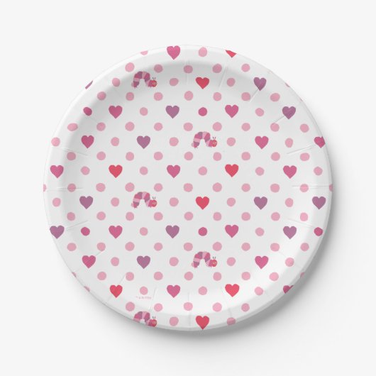Eric Carle | Valentine Heart Polka Dot Pattern Pappteller (Vorderseite)