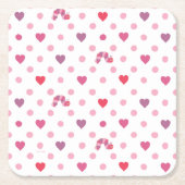 Eric Carle | Valentine Heart Polka Dot Pattern Rechteckiger Pappuntersetzer (Vorderseite)