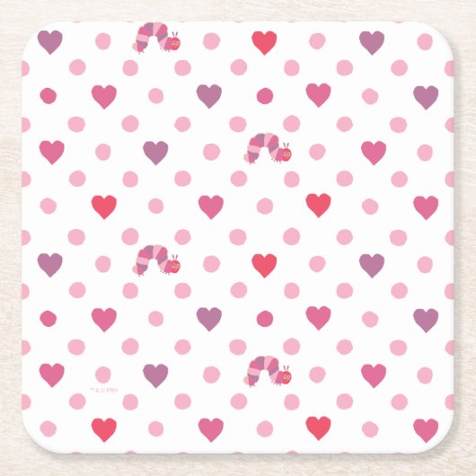 Eric Carle | Valentine Heart Polka Dot Pattern Rechteckiger Pappuntersetzer (Vorderseite)