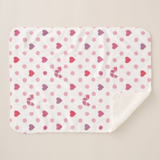 Eric Carle | Valentine Heart Polka Dot Pattern Sherpadecke (Vorderseite (Horizontal))