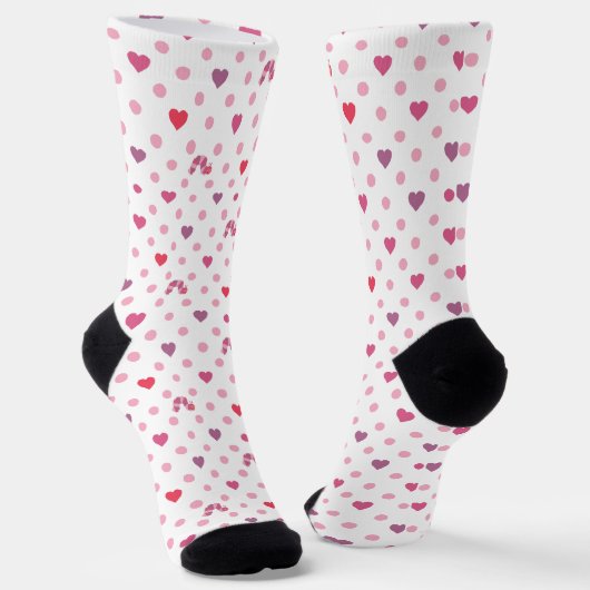 Eric Carle | Valentine Heart Polka Dot Pattern Socken (Gewinkelt)