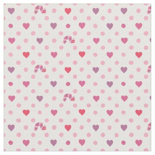 Eric Carle | Valentine Heart Polka Dot Pattern Stoff (Nahaufnahme)
