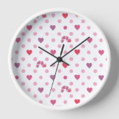 Eric Carle | Valentine Heart Polka Dot Pattern Uhr (Vorderseite)