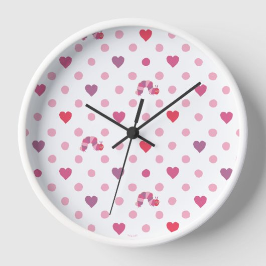 Eric Carle | Valentine Heart Polka Dot Pattern Uhr (Vorderseite)