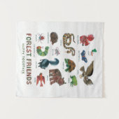 Eric Carle | Waldfreunde glücklich miteinander Wandteppich (Vorderseite (Horizontal))