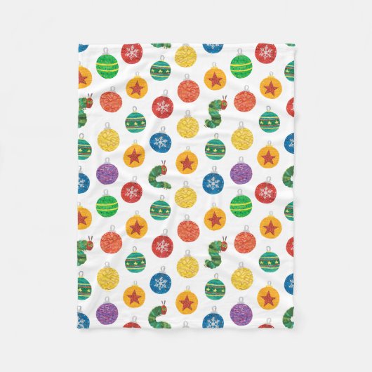 Eric Carle | Weihnachtsmuster der Raupe Fleecedecke (Vorderseite)