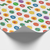 Eric Carle | Weihnachtsmuster der Raupe Geschenkpapier (Ecke)