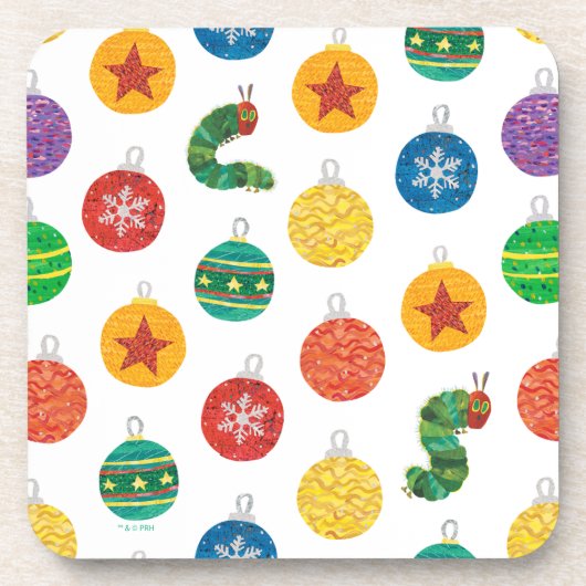 Eric Carle | Weihnachtsmuster der Raupe Getränkeuntersetzer (Vorderseite)