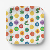 Eric Carle | Weihnachtsmuster der Raupe Pappteller (Vorderseite)