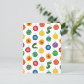 Eric Carle | Weihnachtsmuster der Raupe Postkarte (Stehend Vorderseite)